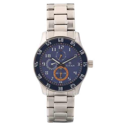 Titan Octane Blue Dial Silver Stainless Steel Strap Men's Watch | 1632SM03 |