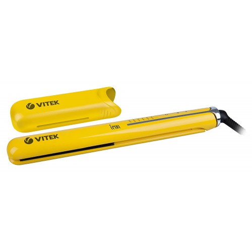 VITEK VT-2312 Y-I Hair Straightener With Protective Cap & Aqua Ceramic Coating - Max 220º C With LED Indicator (Yellow)