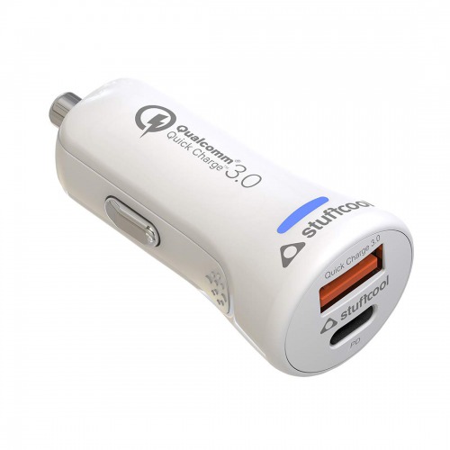 Stuffcool PD Car Charger Atom Plus Type-C PD & Quick Charge 3.0  White 20W