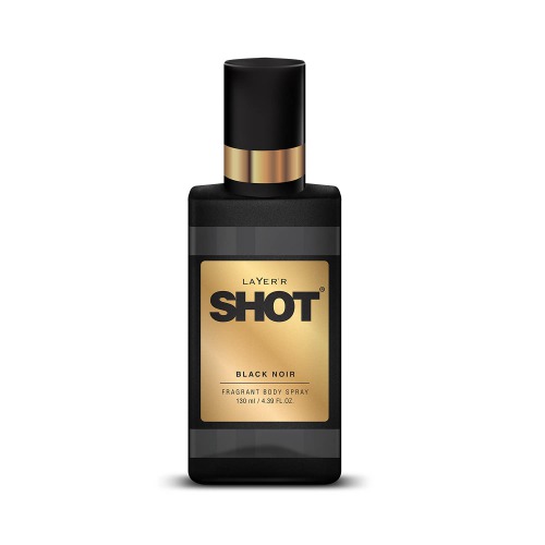 Layerr Shot Black Noir | Long Lasting Body Spray | for Men | 130 ml