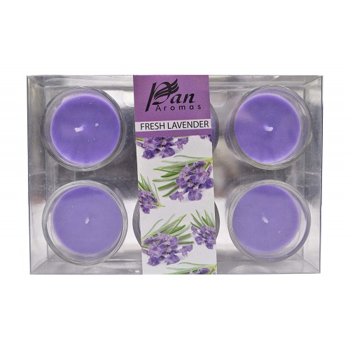 Pan Aromas Fresh Lavender Votive Candle (Standard Size)-6-Pack Scented Tealight Candle - Fresh Lavender