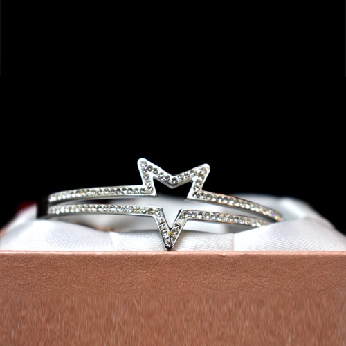 Silver Diamond Toned Triangle Kada For Women | Crystal Bracelet Kada for Women and Girls