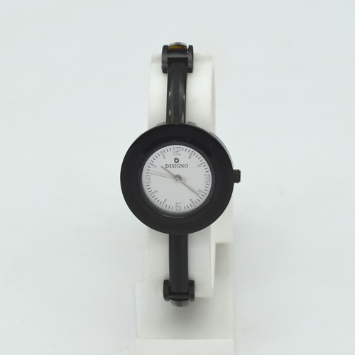 Designo Silver Black Dial Women Watch