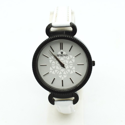 Designo Silver Dial White Leather Strap