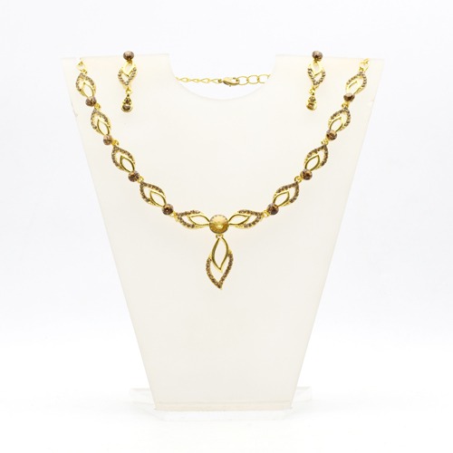 Gold Plated Diamond Toned Neckless For Women | Diamond Necklace | Necklace Set