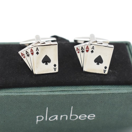 King Four of a Kind Aces Playing Cards Stainless Steel Poker Cufflinks for Men |  Cufflinks for Men| Gift For Men