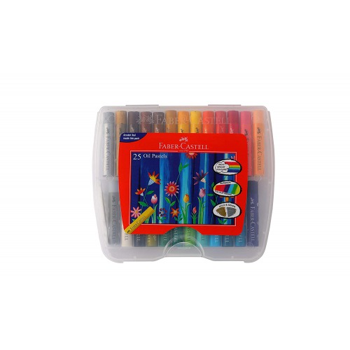 Faber-Castell Oil Pastels Set of 50 Easy to Pack and Carry Colour Tool Box (Plastic Box Packing)