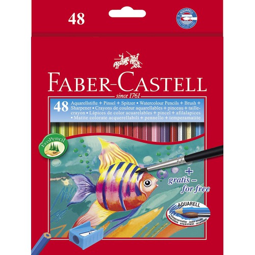 Faber-Castell Design Series Aquarelle Full Length Water Color Pencils | 48 Shades