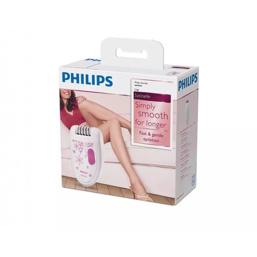 Philips  Corded Compact Epilator (White and Pink) for gentle hair removal at home