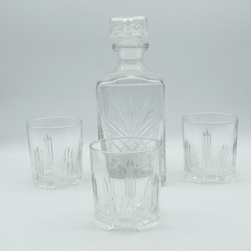 Clear Crystal Whisky 7 Pcs Set | Premium Glass Decanter Combo for Whisky, Alcohol, Liquor