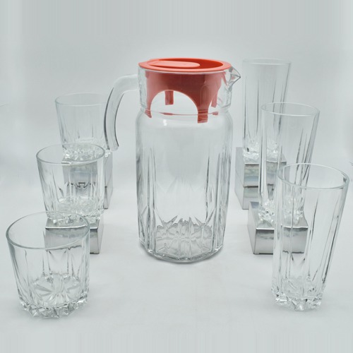 Water Jug Carafes and Pitchers Glass for Dinner Table With 12 Glasses And Water Jar