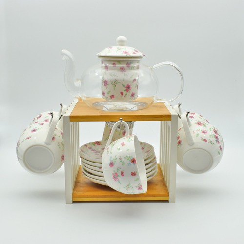 Cup Saucer | White Tea And Coffee Set With Cup Stand |Tea Coffee Set