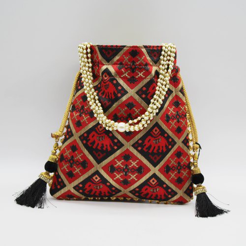 Batwa  | Potli Bags Or Batwa Or Wristlets With Pearl Handle