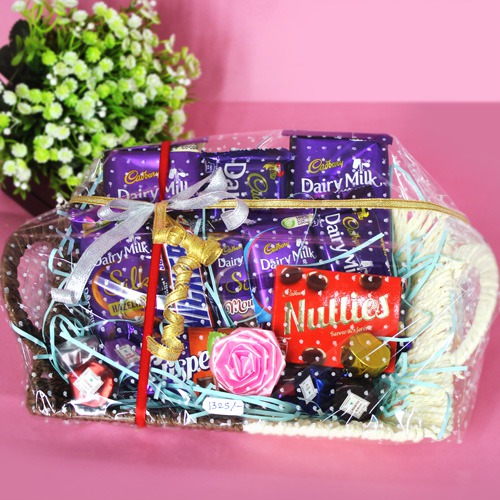 Chocolate Gift Hamper Handle Basket