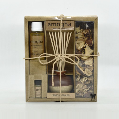 Amogha Reed Diffuser Gift Set | Lemon Grass | Aroma Diffuser For Home Decor