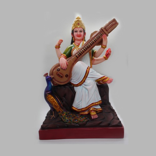 Saraswati Murti Fiber Statue for Puja for Home Decor Living Room Office Bedroom Decoration Dining Room