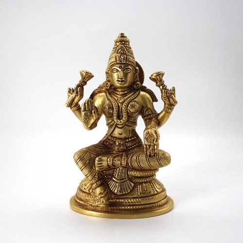 Brass Laxmi Mata Idol Marble Decorative Statue for Pooja Room