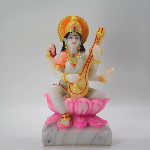 Antique Finish Goddess Saraswati Idol Goddess Maa Sarasvati Murti Figurine Big Saraswati Statue for School Office