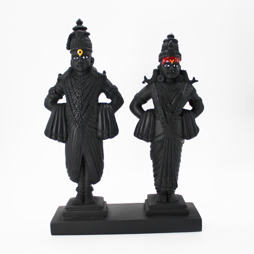 Vitthal Rukmini  | Black stone carved idol