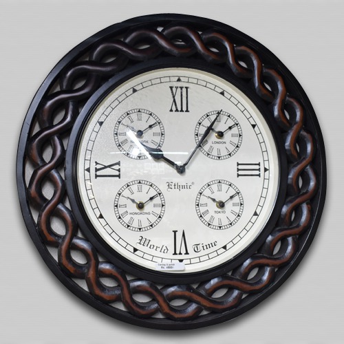 Black Wooden Designing  Wall Clock ( 18 x 18 inches )