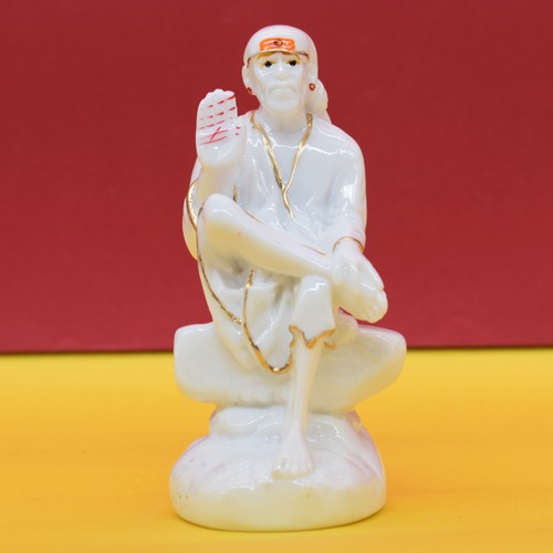 Ashirwad Hand Sai Baba Idol/Murti for Home and Office Deco  (4 Inch)