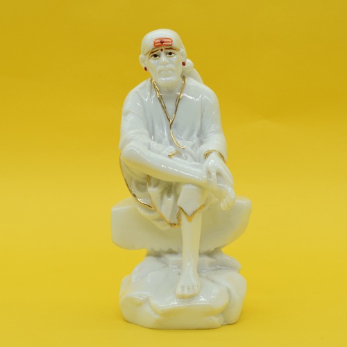 White Sai Baba Statue|Shirdi Sai Baba Brass Idol for Pooja Home Decoration/Temple/Gifting