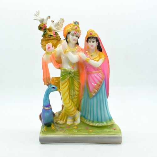 Radha Krishna Cow God Idol, Radha Krishna Cow God Murti Figurine Religious Pooja Gift Items and Murti for Mandir/Temple/Home/Office