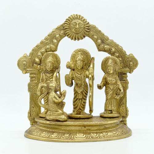 Brass Ram Darbar Statue Set for Home Temple Lord Ram Laxman Sita with Hanuman Religious Idol Murti-ramdarbar Big Size Statue-ramdarbar ki murti