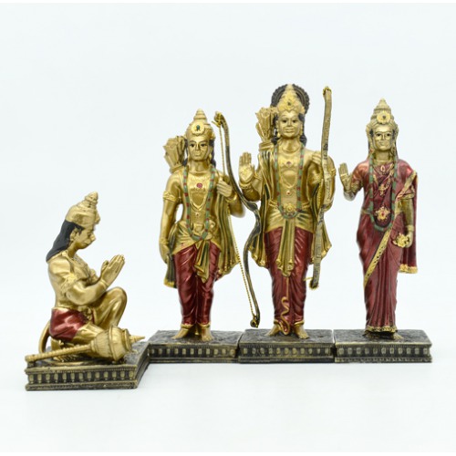 Fiber Ram Darbar Two Toned Colour Ram, Laxman, Hanuman, Sita  (Height - 6 inch, Width - 7 inch, Weight - 400 gm)