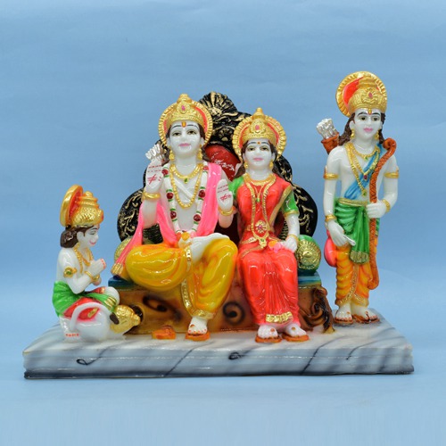 Ramdarbar statue - Ram Darbar Idol - Ramdarbar idol for Home Temple- Ram Darbar Murti - Ramdarbar Murti for Home Temple- Ram Laxman Sita Hanuman Statue Idol Murti