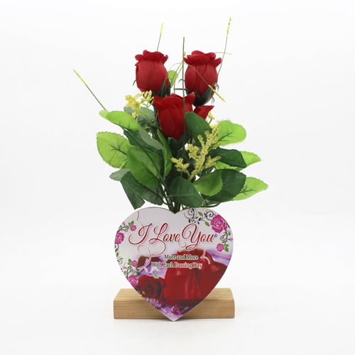 Awesome Crafts, Table Top Home Decor Wooden Artificial Roses & Love  Bouquet Showpiece for Decorate Your Home and Gift Your Loved One