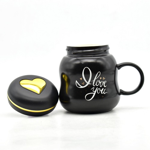 Love you Printed Black Ceramic Mug Coffee Mug | Love Design Mug