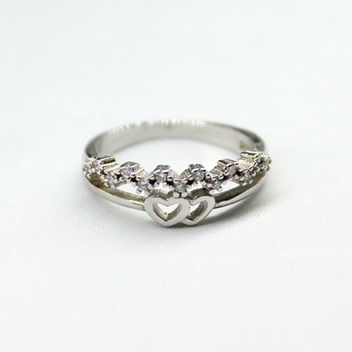 Sliver Two-Tone Linked Heart Ring | Women's Ring | Gift For Women