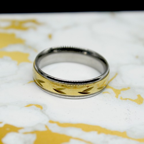 Two Tone Gold And silver stainless Steal Metal finish Band Ring | Men's Ring