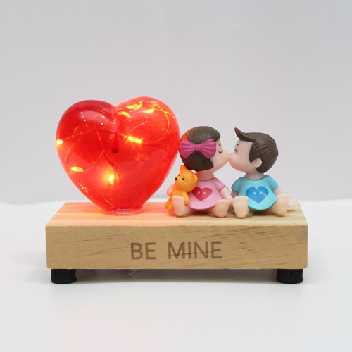 Be Mine| Deep lovers Kissing Couple With Heart And Lights