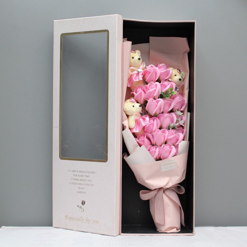 Especially For You| Pink Roses Bouquet With Teddy Bear