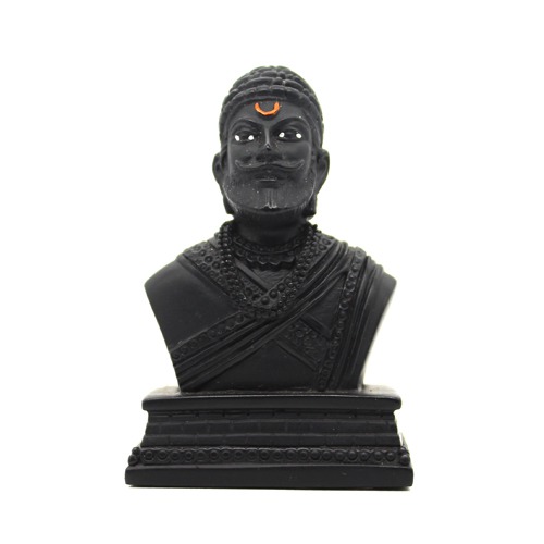 Chhatrapati Shivaji Maharaj Bust Car Dashboard Idol Elegant Black Colour Finishing