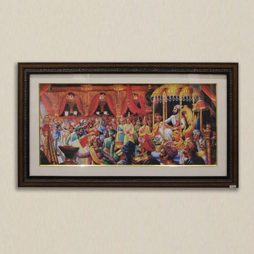 Rajyabhisek Of Shivaji Chhatrapati Maharaj wooden Photo With Black Border Frame