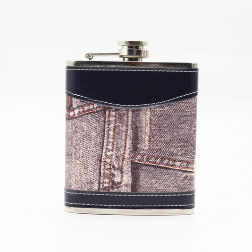 Denim Jeans Bound Hip Flask Whiskey , Vodka, Wine, Alcohol Pocket Bottle |   Liquor Bottle or Wine Whisky Alcohol Drink Holder Pocket Flask Holder.