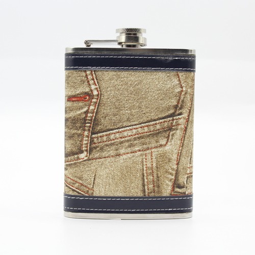 Jeans Leather Hip Flask Alcohol Pocket Bottle |  Liquor Bottle or Wine Whisky Alcohol Drink Holder Pocket Flask Holder.