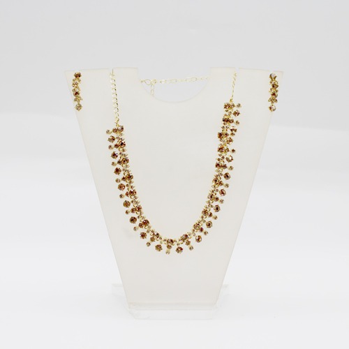 Diamond Necklace Set With Classy Drop Earrings | Necklace Set With Dangler Drop Earrings