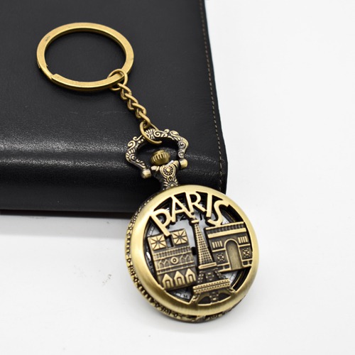 Paris Eiffel Tower Pocket watch Metal Kaychain | Premium Stainless Steel Paris  Keychain For Gifting With Key Ring Anti-Rust