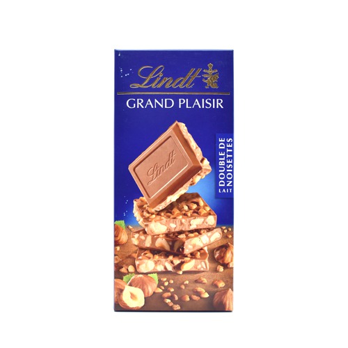 Lindt Grand Plaisir Double De Noisettes Milk Hazelnut Chocolate Bar 150g