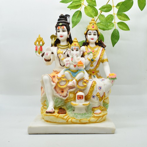 Fiber Antique Lord Shiv Parivar Family Statue Shiv Murti Idol