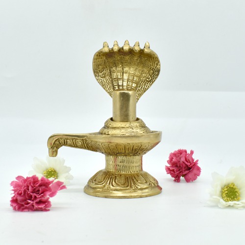 Brass Shiv Ling/ Shivalingam/ Shiv Pindi Idol Brass Shivling With Nag