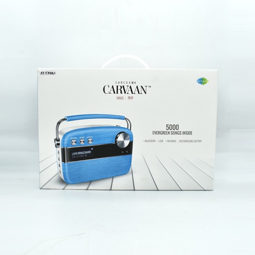 Saregama Carvaan Hindi - Portable Music Player with 5000 Preloaded Songs Electric Blue