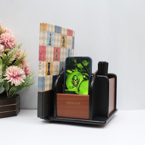 Wooden Mobile Holder for Table Multi-Functional Wooden Pen Stand |  Desk Pencil Holder Stand Pen Display Stationery Organiser