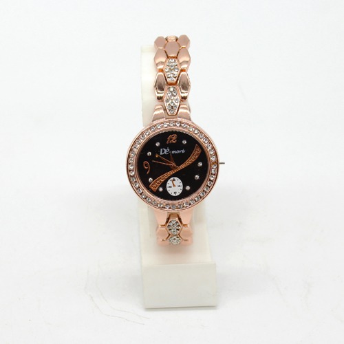 Elegant Black dial With Diamond Design Women's Watch