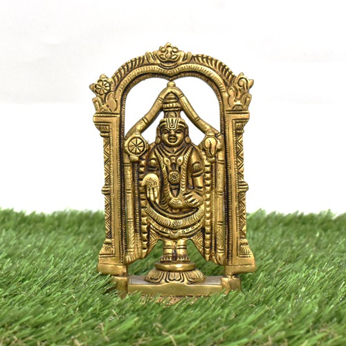 Brass Balaji Tirupati Venkateshwar Exclusive Murti Idol Statue (Balaji 6 inch)