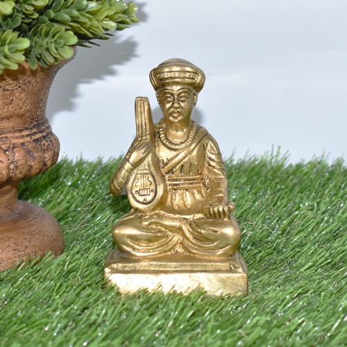 Brass Sant Tukaram Maharaj Statue | Brass Tukaram Statue| Brass Statue(4 inch)